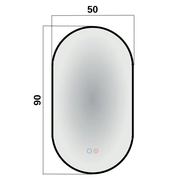 MIROIR RIO NOIR MAT 50X90