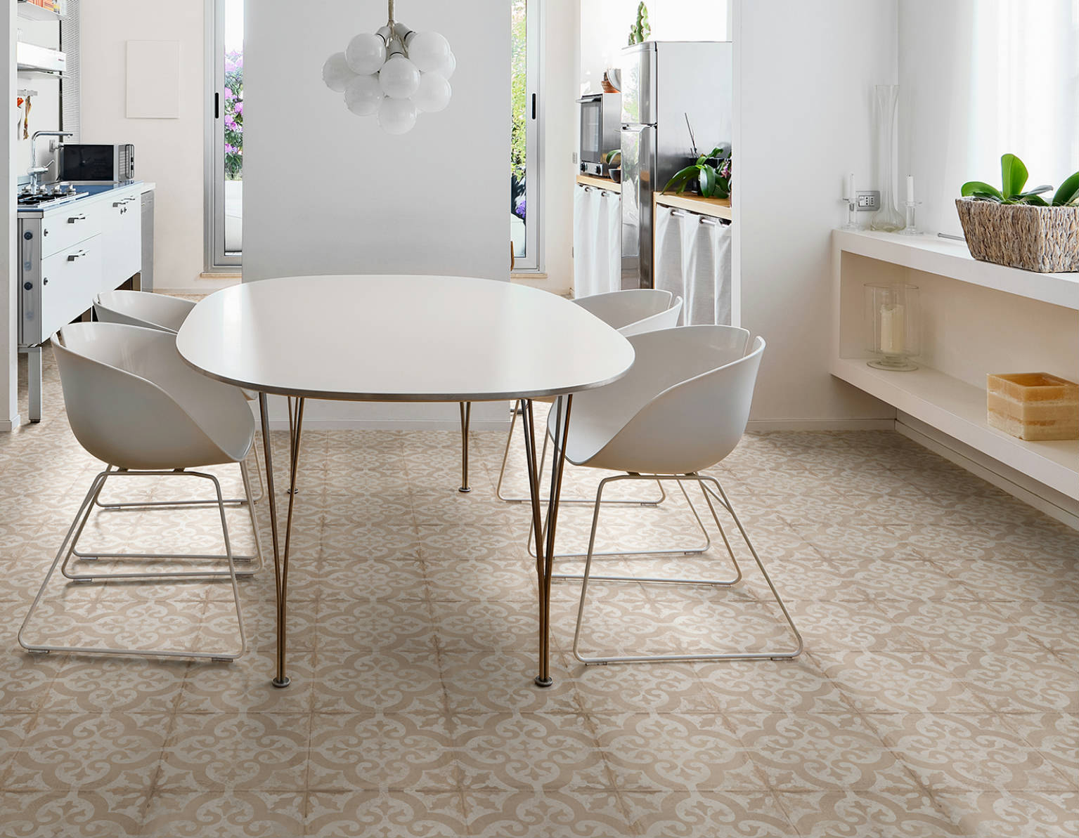 TRIANA FLOR BEIGE 25X25