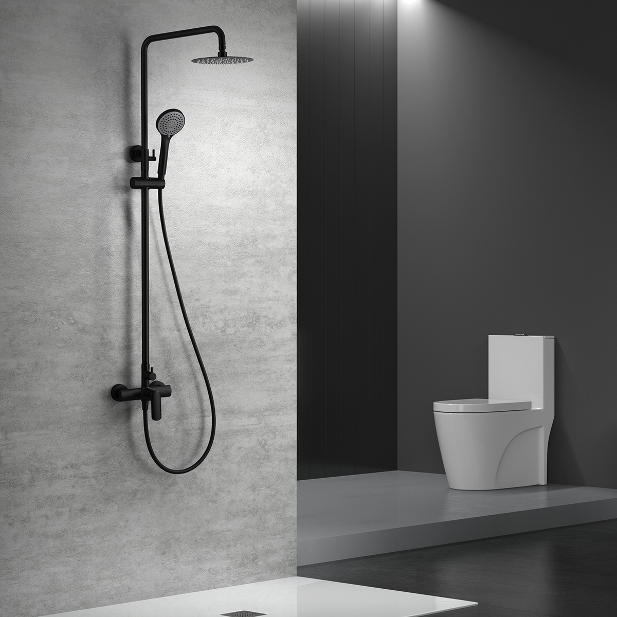 ENSEMBLE DE DOUCHE EN ACIER INOX NOIR MAT BDG040/NG
