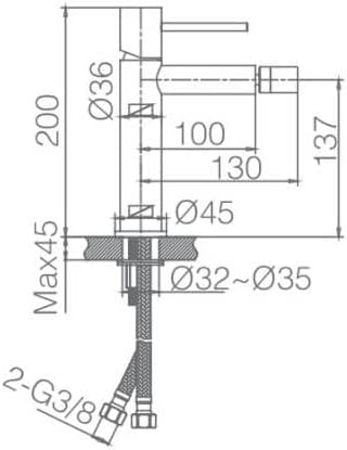 MITIGEUR MONOCOMMANDE DE BIDET CHROME BDM039-2