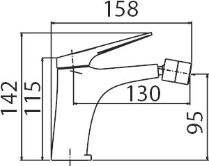 MITIGEUR MONOCOMMANDE DE BIDET INOX BDD055-2AC