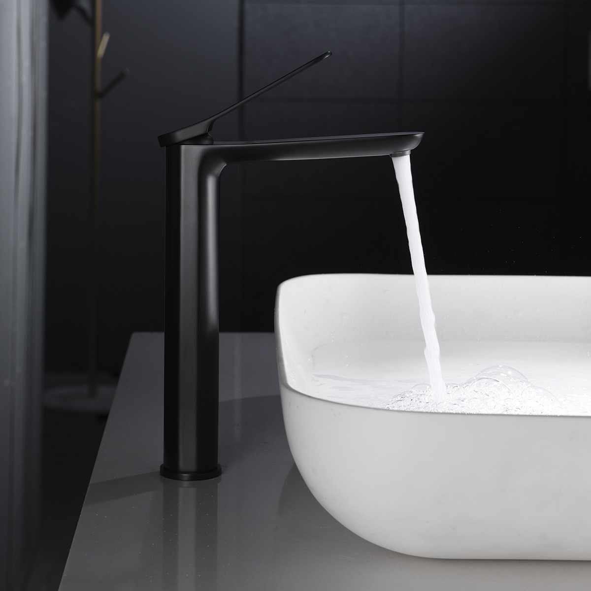 MITIGEUR MONOCOMMANDE BEC HAUT NOIR MAT BDR031-3NG