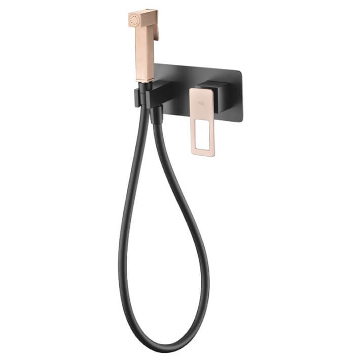 MITIGEUR ENCASTRE POUR BIDET NOIR MAT DORE ROSE BDC032-5NOR