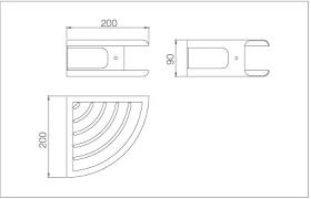 PORTE SAVON FRONTAL D'ANGLE 20X20 CHROME ADH010