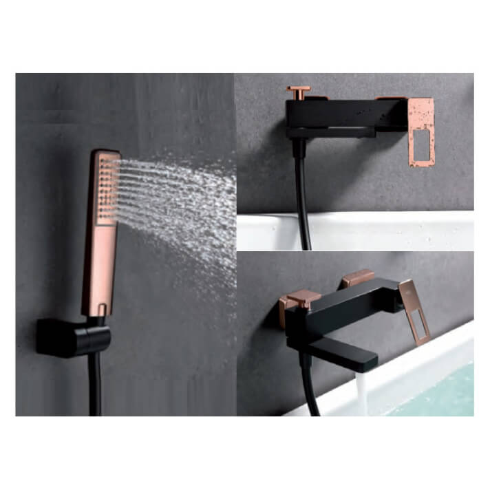 MITIGEUR BAIN/DOUCHE NOIR DORE ROSE BDC032-7NOR