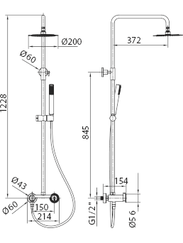 ENSEMBLE DE DOUCHE OR BROSSE BDC033/OC