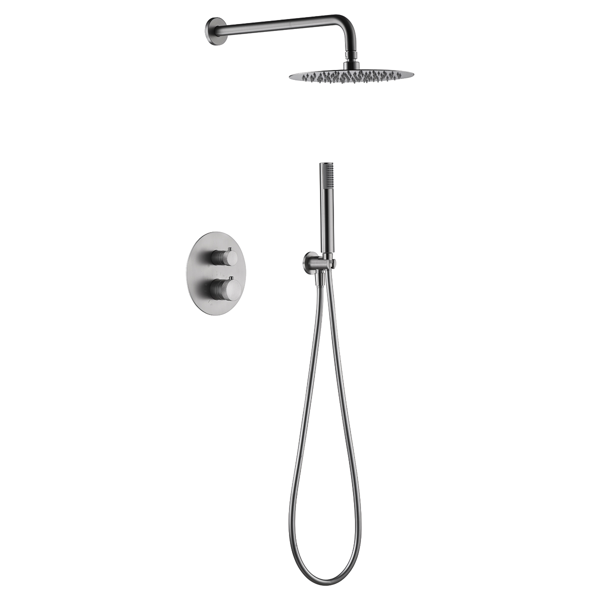 ENSEMBLE DE DOUCHE THERMOSTATIQUE ENCASTRE NICKEL BROSSE GTD038/NQ