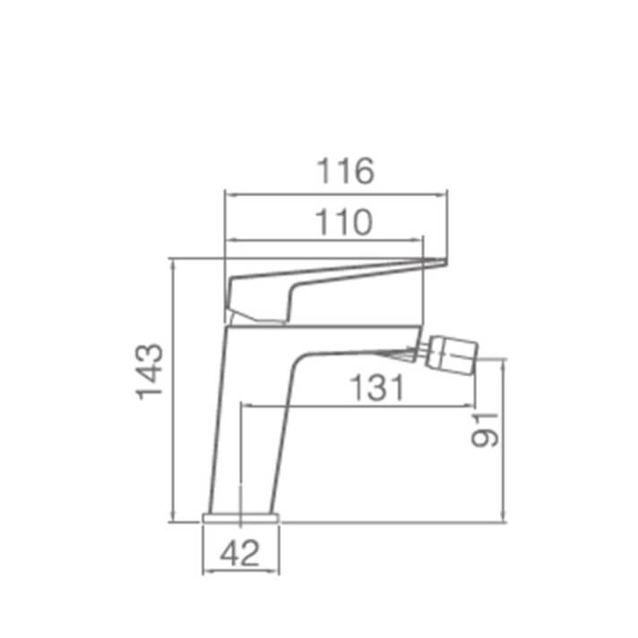 MITIGEUR MONOCOMMANDE DE BIDET NOIR MAT BDAR025-2NG