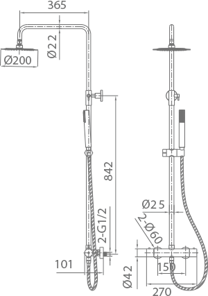 ENSEMBLE DE DOUCHE OR BROSSE BTN047/OC