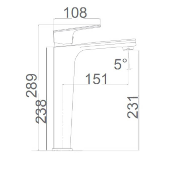 MITIGEUR MONOCOMMANDE BEC HAUT CHROME BDI017-3