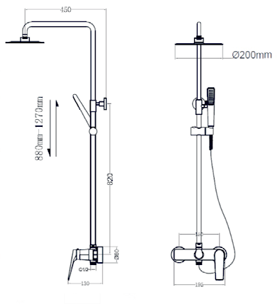 ENSEMBLE DE DOUCHE CHROME BDD055