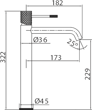 MITIGEUR MONOCOMMANDE BEC HAUT OR BROSSE BDG053-3OC
