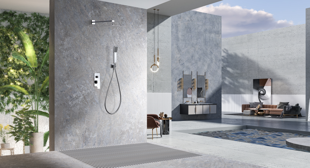 ENSEMBLE DE DOUCHE ENCASTRE CHROME GPP048