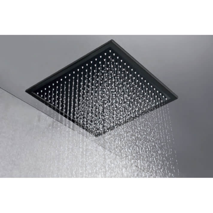 ENSEMBLE DE DOUCHE ENCASTRE AU PLAFOND NOIR MAT GET015/NG