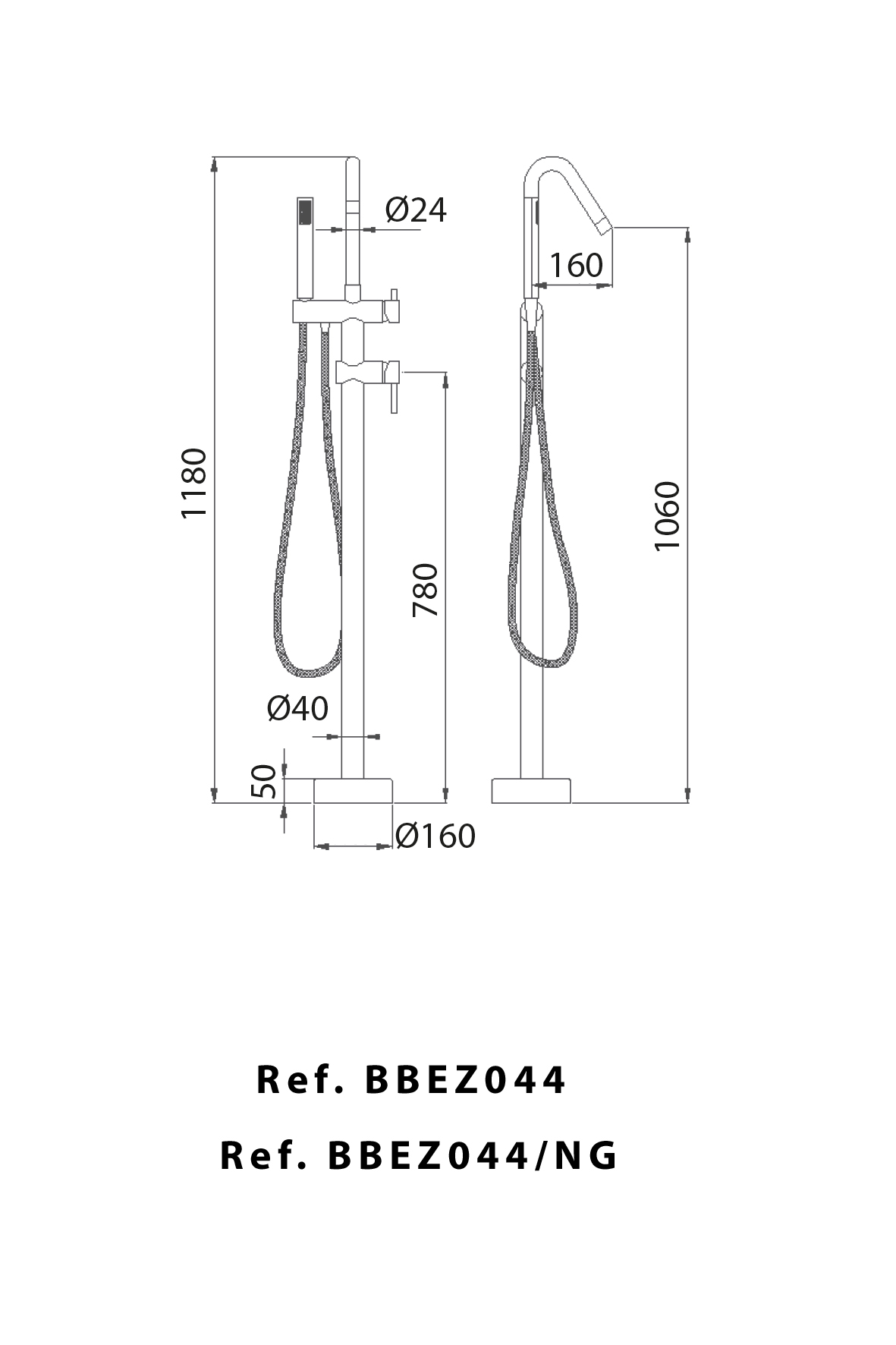 ROBINETTERIE POUR ILOT BAIGNOIRE CHROME BBEZ044