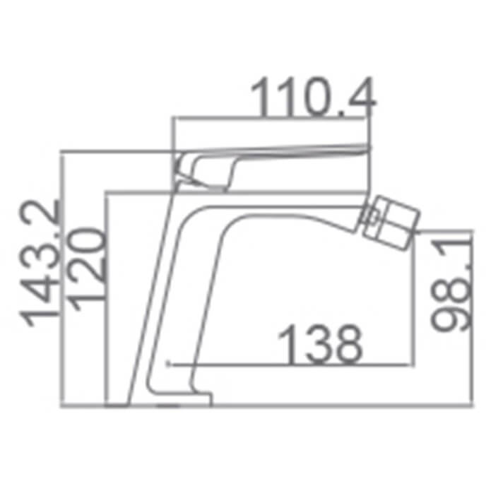 MITIGEUR MONOCOMMANDE DE BIDET NOIR MAT BDF016-2NG