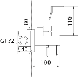 MITIGEUR ENCASTRE POUR BIDET NOIR MAT RDM003/NG
