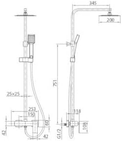 ENSEMBLE DE DOUCHE BLACK GUN METAL BDP048/BGM