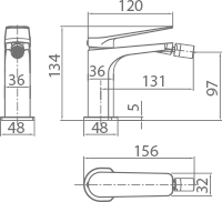 MITIGEUR DE BIDET MONOCOMMANDE CHROME BDN047-2