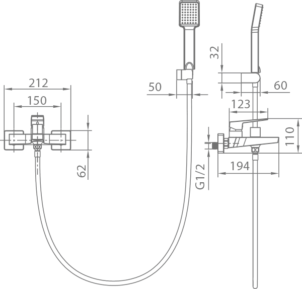 MITIGEUR BAIN/DOUCHE MONOCOMMANDE BDAR025-4BGM