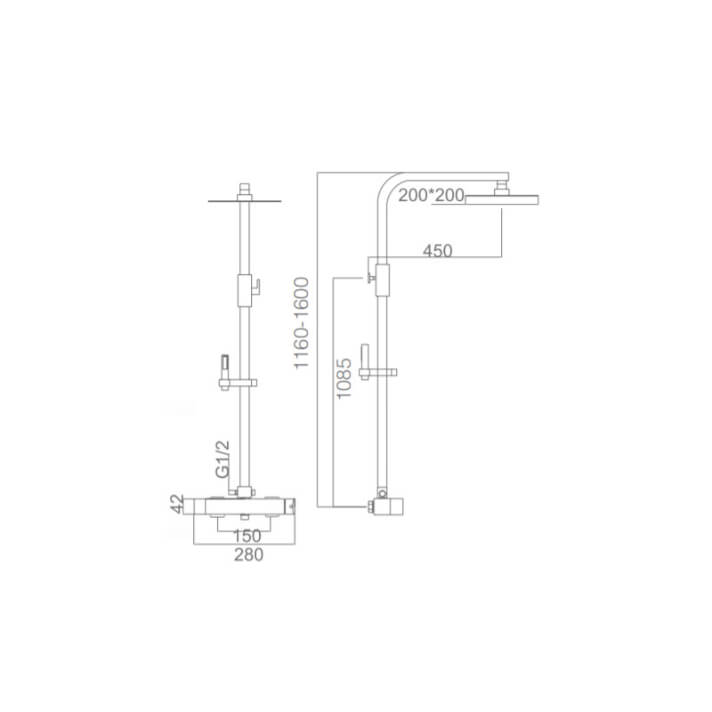 ENSEMBLE BAIN/DOUCHE NOIR MAT BDF016-B/NG