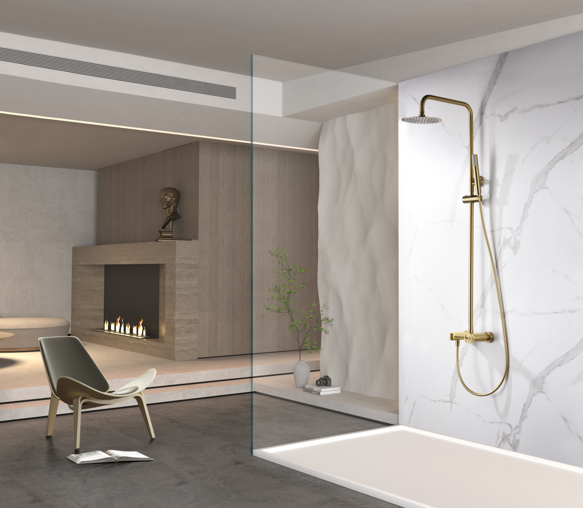 ENSEMBLE DE DOUCHE OR BROSSE BDC033/OC
