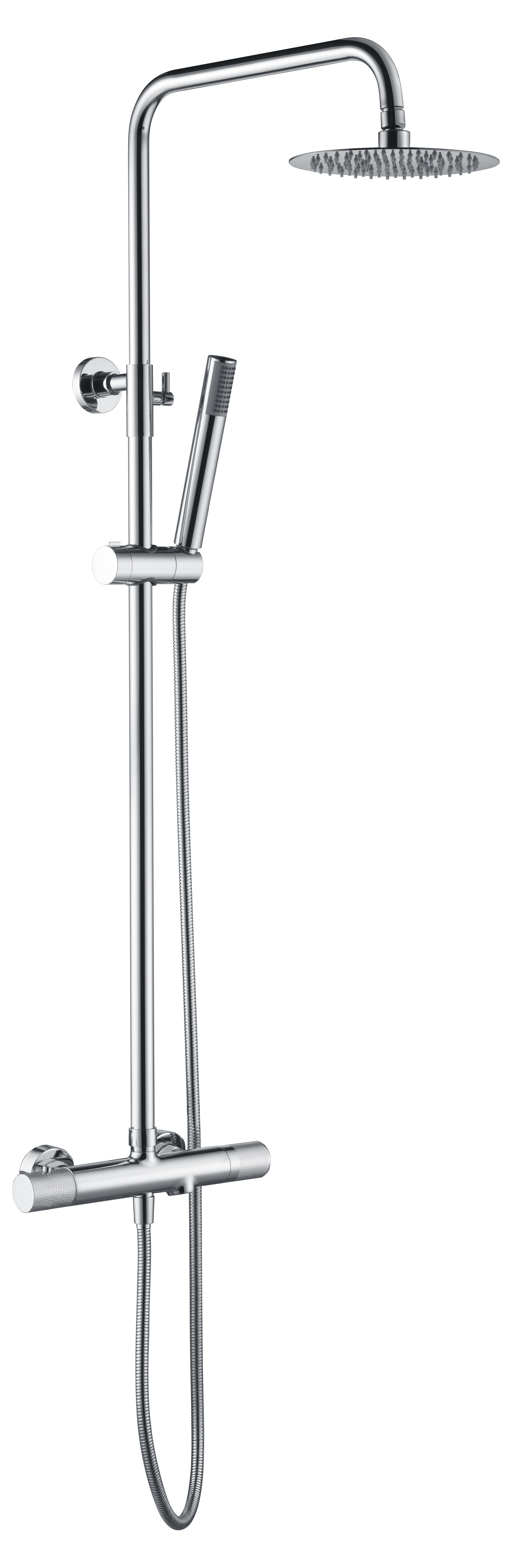 BARRE DE DOUCHE AVEC SORTIE DE BAIGNOIRE THERMOSTATIQUE CHROME BTD038-B