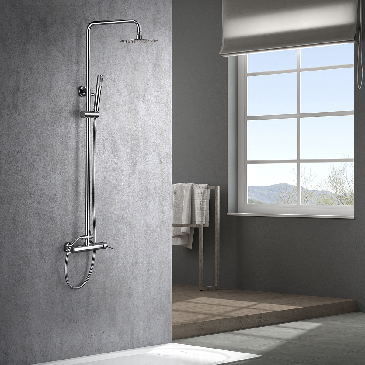 ENSEMBLE DE DOUCHE CHROME BDYS045