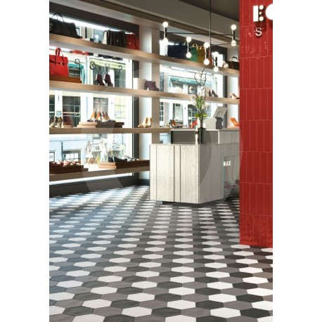 GEOMETRY BRICK RED GLOSS 6X25