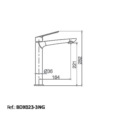 MITIGEUR MONOCOMMANDE LAVABO BEC HAUT BDX023-3NG