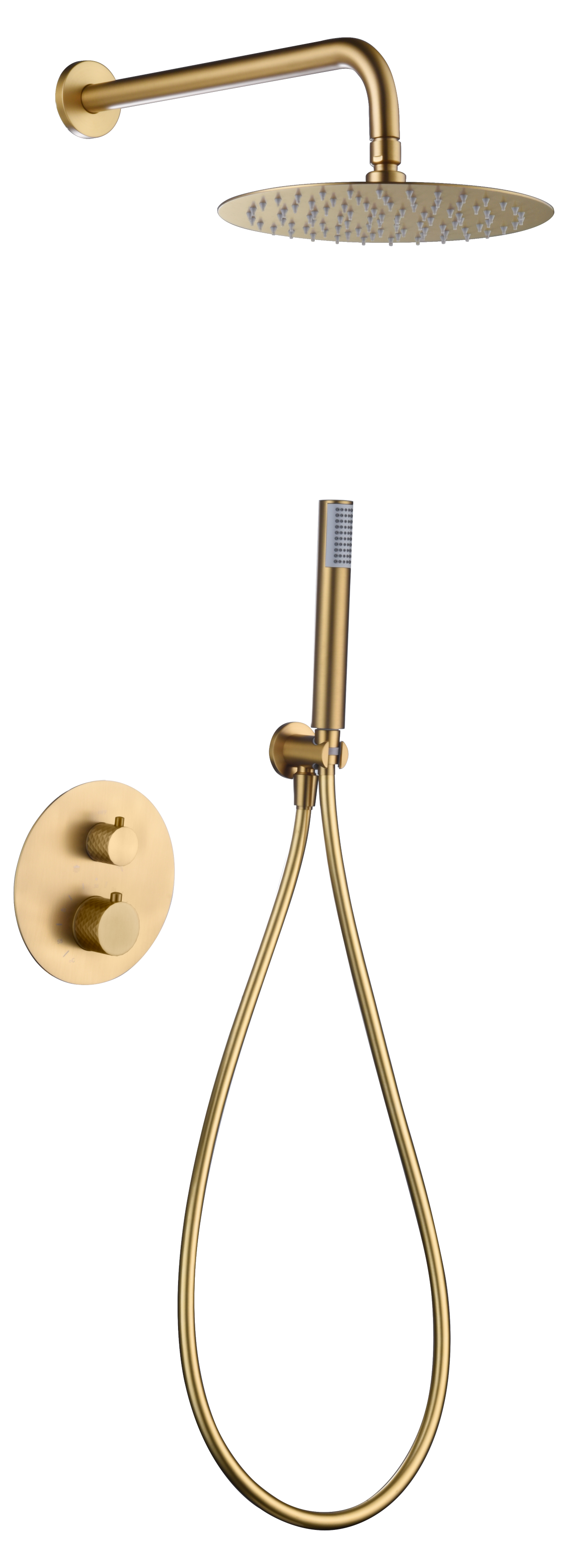 ENSEMBLE DE DOUCHE THERMOSTATIQUE ENCASTRE OR BROSSE GTG053/OC