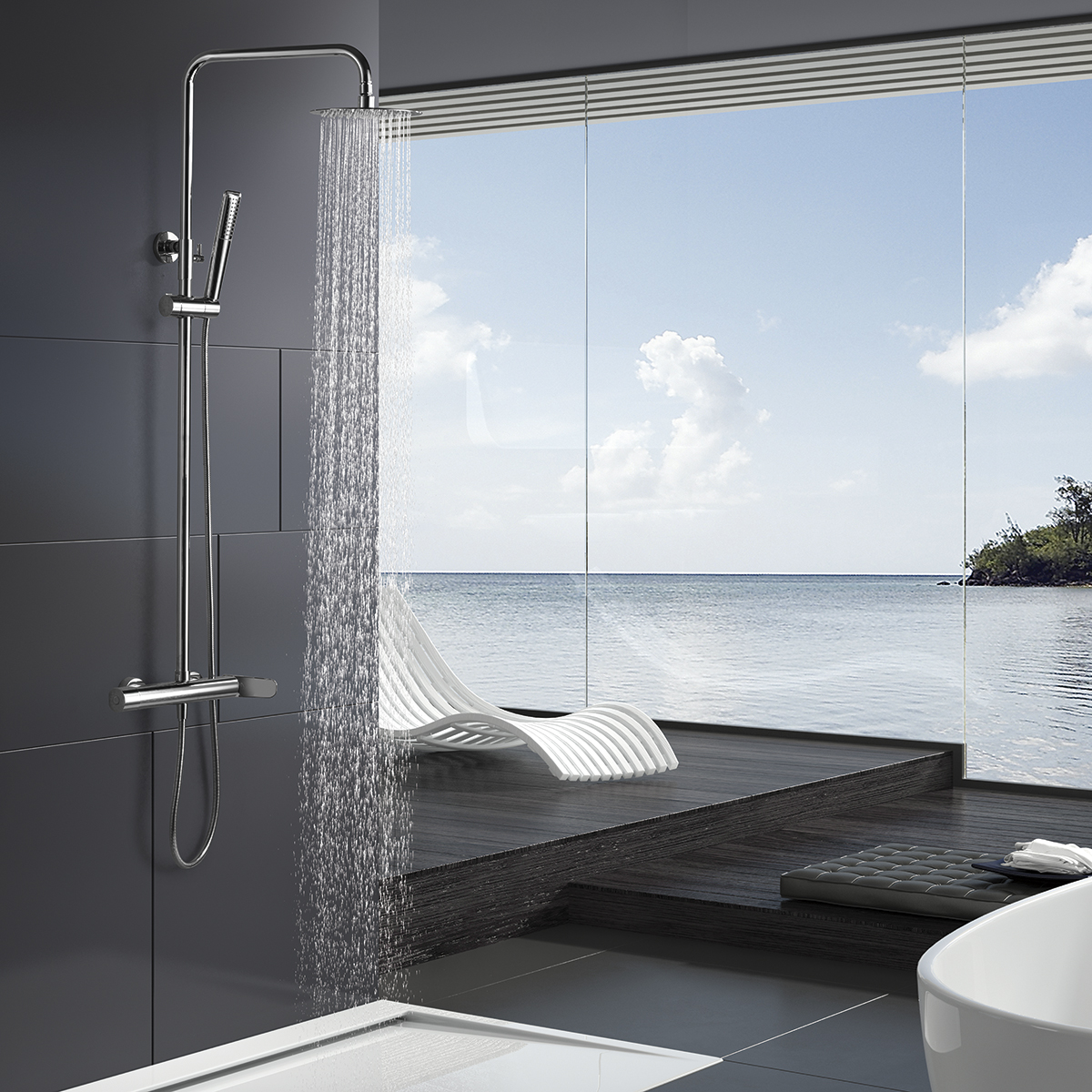 ENSEMBLE DE DOUCHE CHROME BDR031