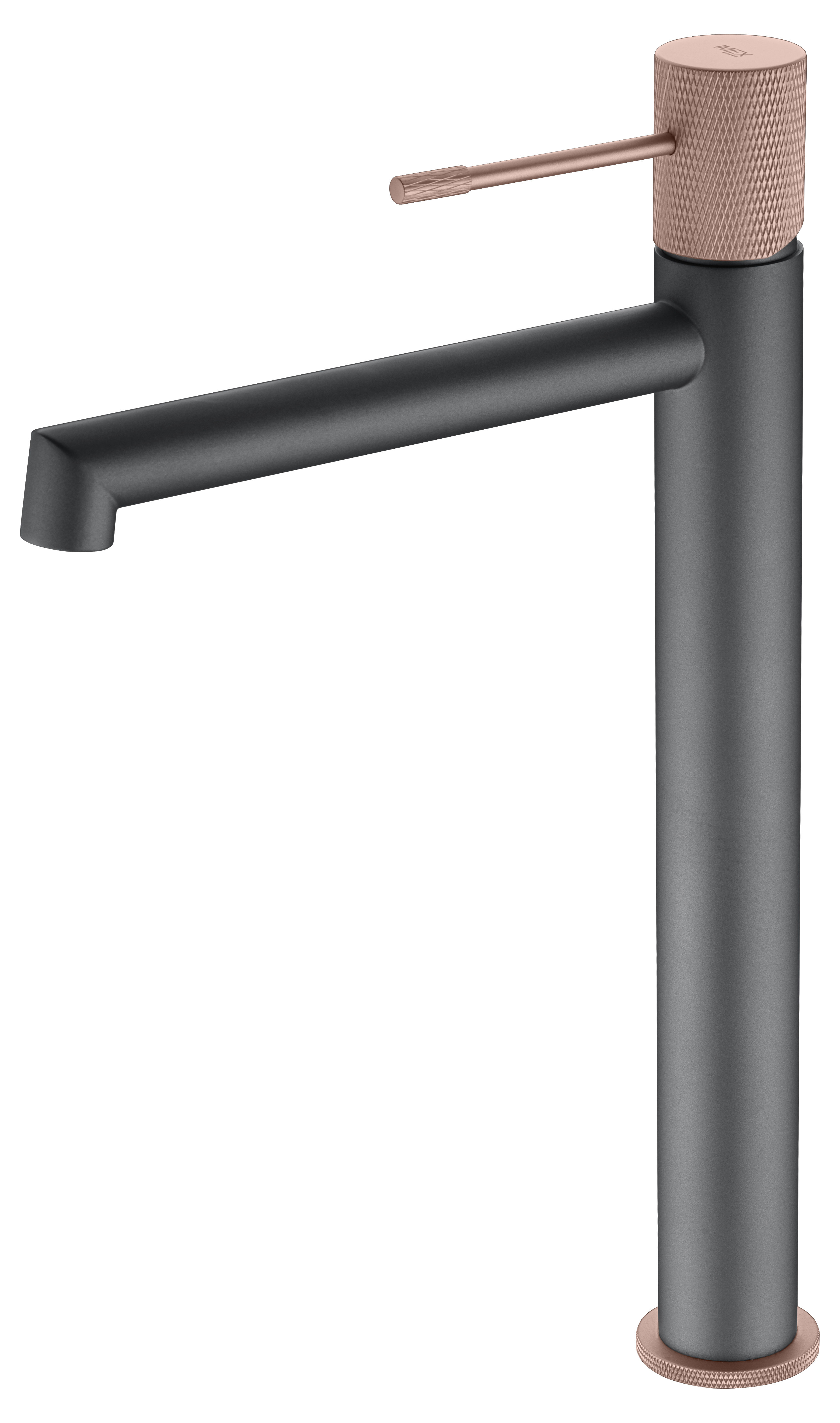 MITIGEUR BEC HAUT MONOCOMMANDE GRIS MAT CHAMPAGNE BDD038-3GC