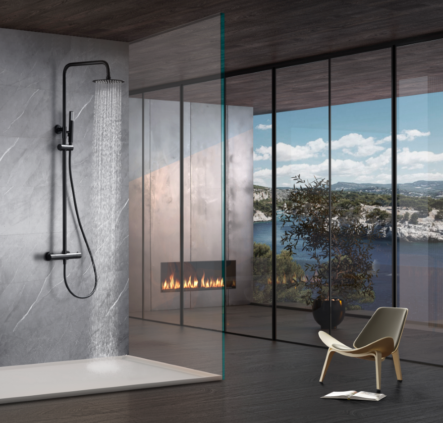 ENSEMBLE DE DOUCHE THERMOSTATIQUE NOIR MAT BTG053/NG