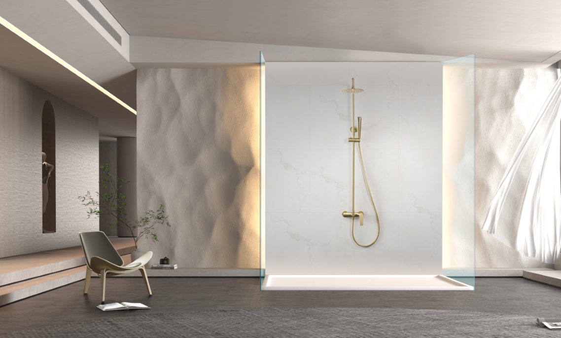 ENSEMBLE DE DOUCHE OR BROSSE BDD055/OC