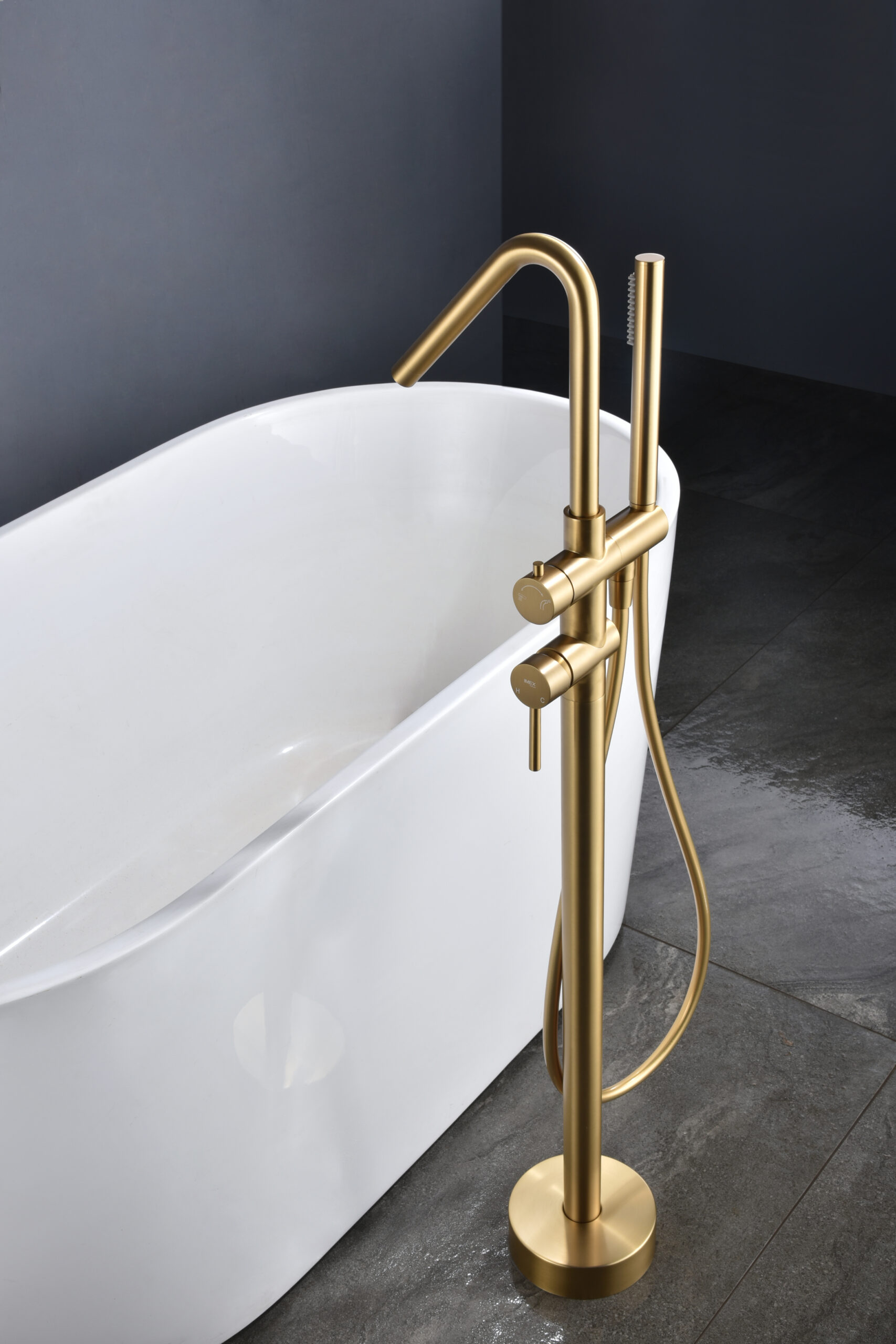 ROBINETTERIE DE BAIGNOIRE ILOT OR BROSSE BBECO1/OC